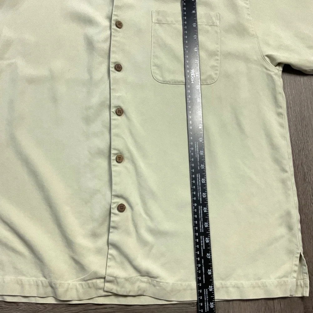 Tommy Bahama 100%‎ Silk Short Sleeve Boat Preppy Classy Shirt Mens XL Beige